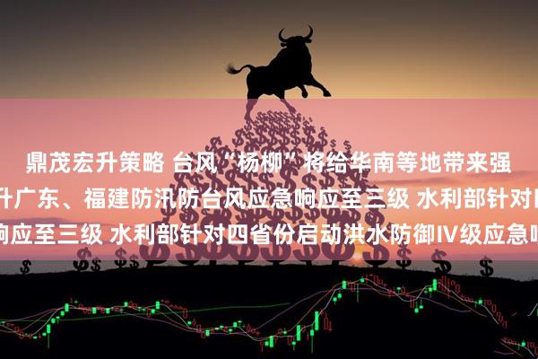 鼎茂宏升策略 台风“杨柳”将给华南等地带来强风雨天气 国家防总提升广东、福建防汛防台风应急响应至三级 水利部针对四省份启动洪水防御Ⅳ级应急响应